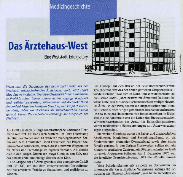 Das Ärztehaus-West in Heidelberg - Medizingeschichte